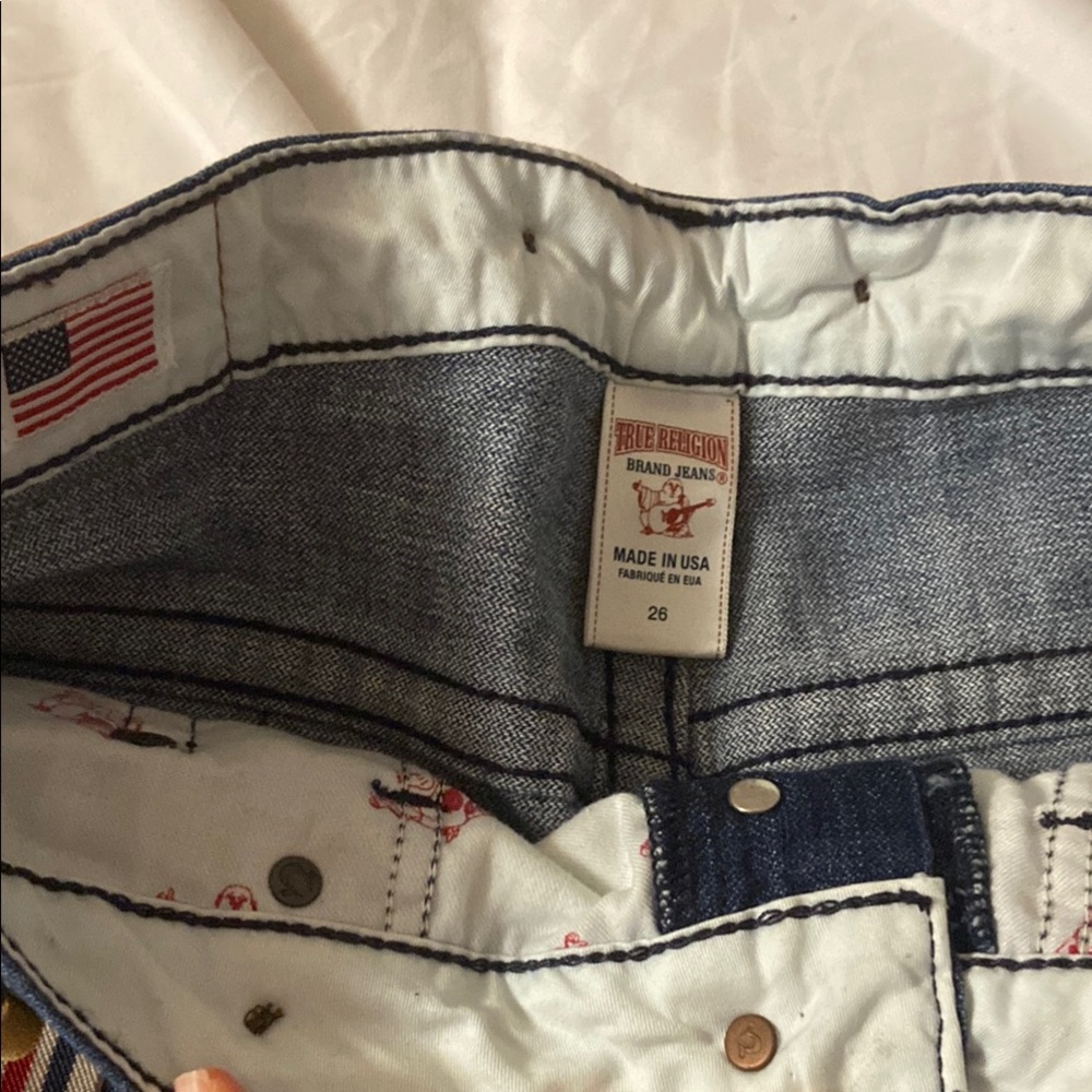 True Religion Blue woman's Jeans with Suspenders - Picture 6 of 8